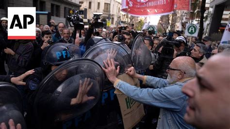 Argentine retirees protest as President Javier Milei threatens to .